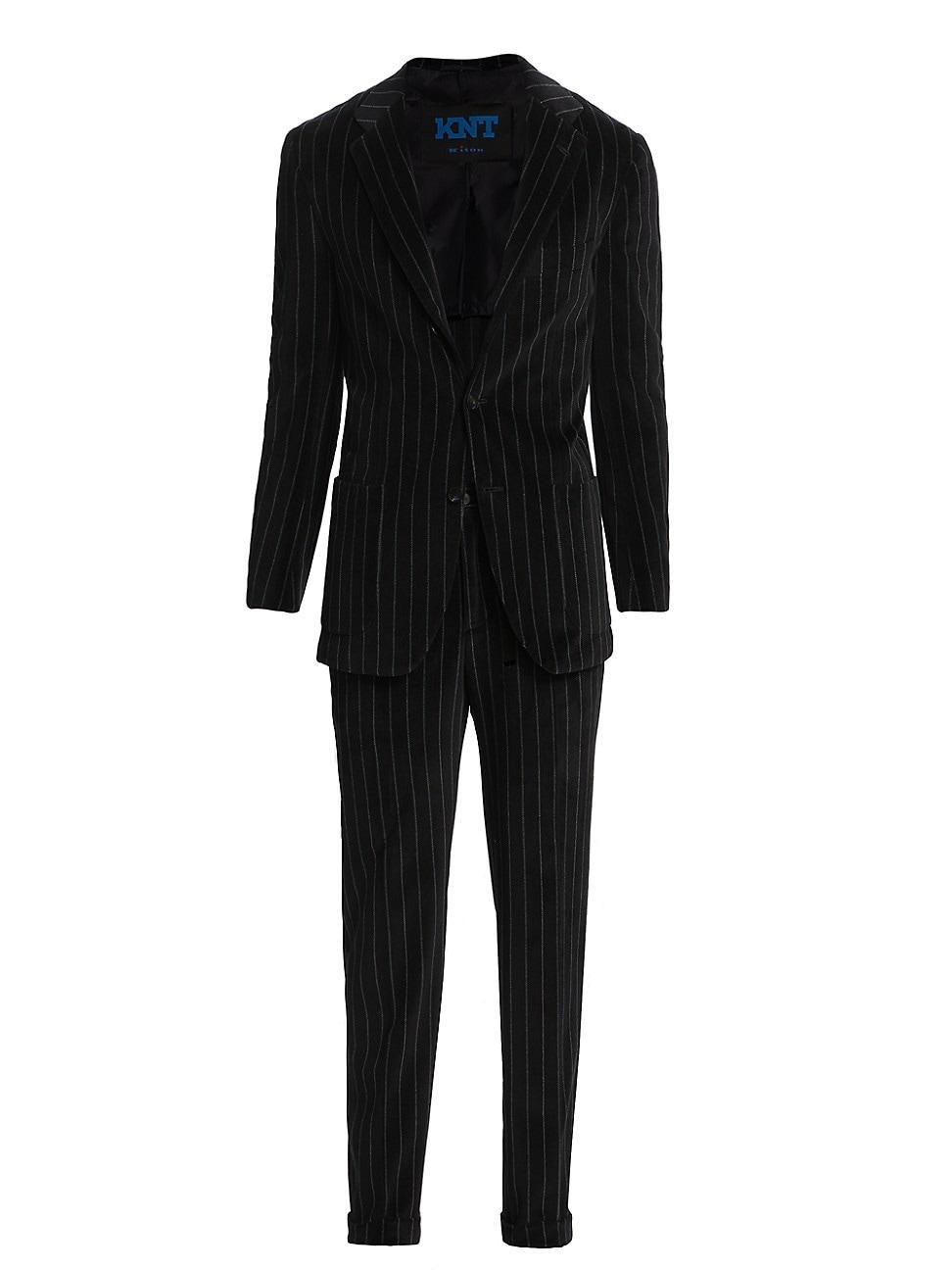 Mens Pinstriped Cotton Velvet Two-Button Product Image