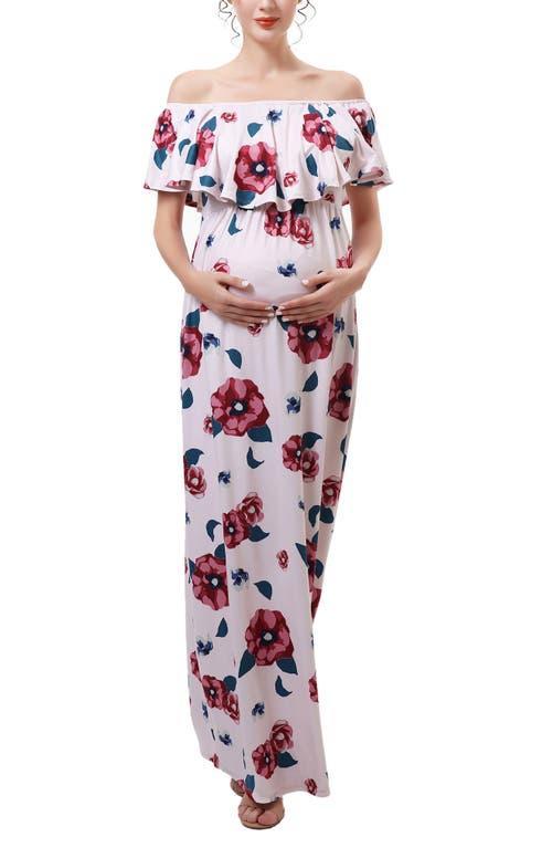 Kimi and Kai Lydia Off the Shoulder Maternity/Nursing Maxi Dress Product Image