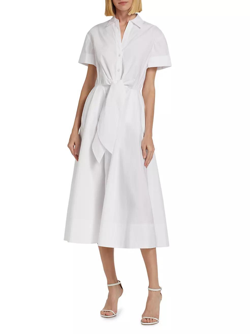 Asbury Cotton Poplin Tie-Waist Shirtdress Product Image