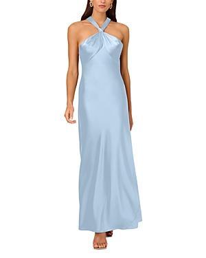 Womens Satin Halterneck Maxi Dress Product Image