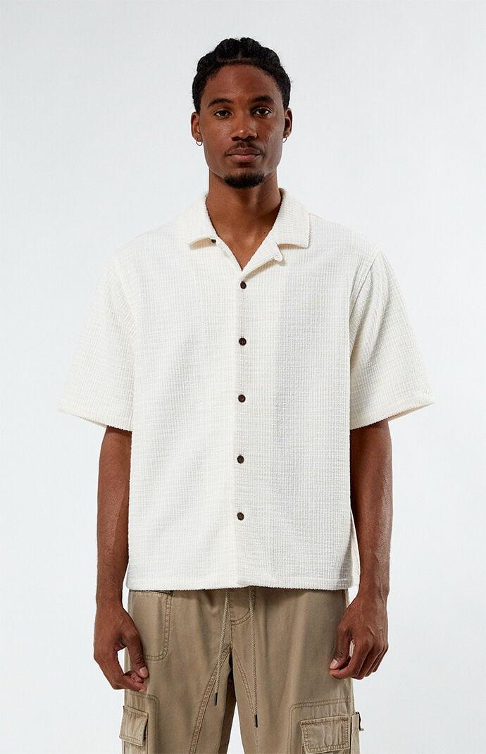 Men's Textured Oversized Camp Shirt - Product Image