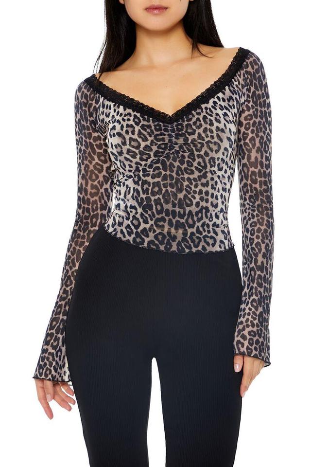 Mesh Leopard Print Top | Forever 21 Product Image