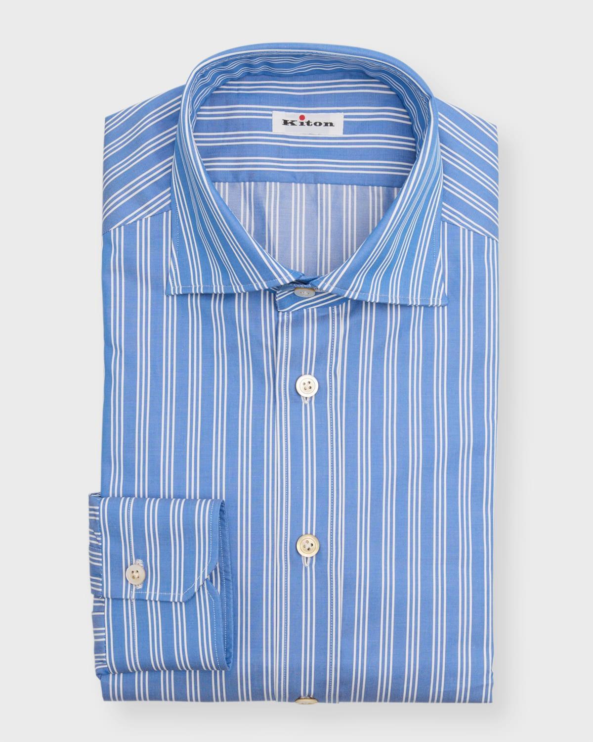 Mens Cotton Pinstripe Dress Shirt Product Image