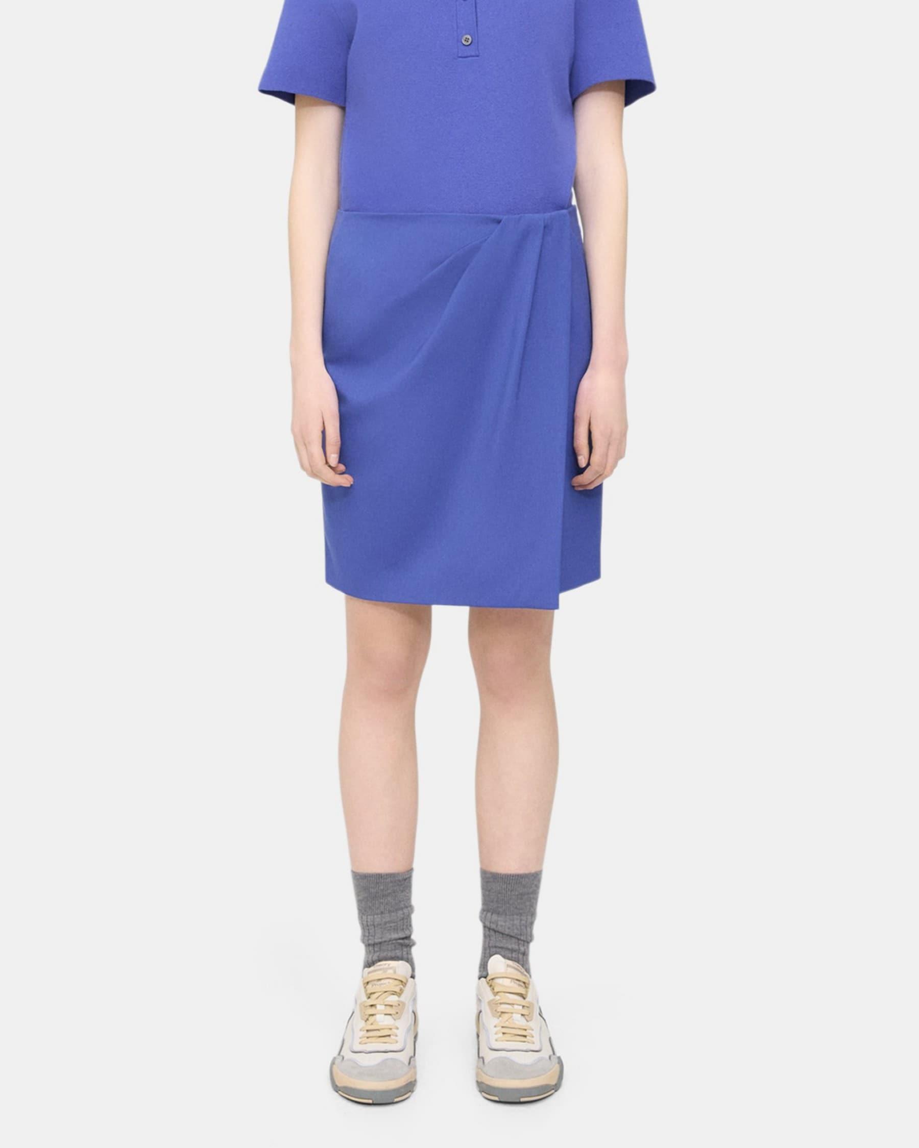 Wrap Skirt in Wool Gabardine Product Image