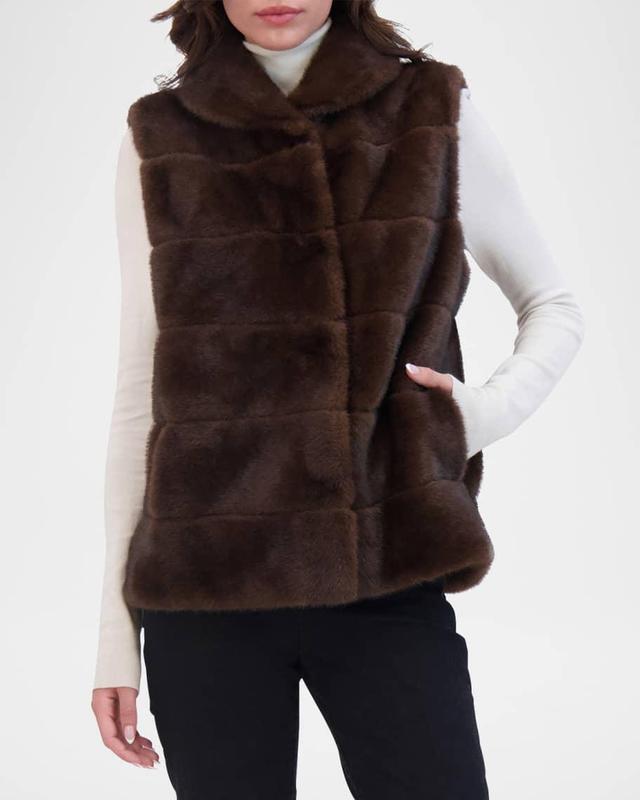 Horizontal Mink-Like Fur-Free Vest Product Image