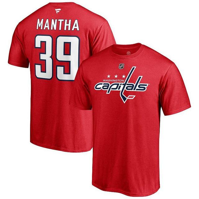 Mens Fanatics Branded Anthony Mantha Washington Capitals Authentic Stack Name & Number T-Shirt Product Image