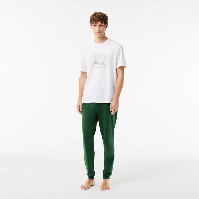 Men's Pajama Set with Contrast Logo Print Pants Product Image