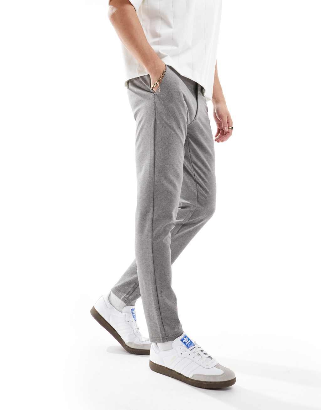 Only & Sons smart tapered fit pants in light gray Product Image