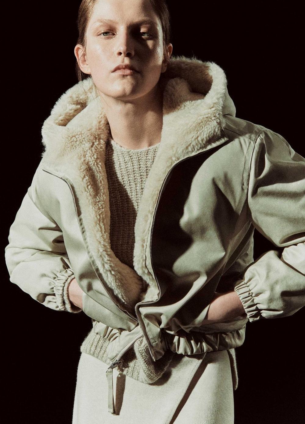 Faux Fur-Lined Bomber Jacket Product Image