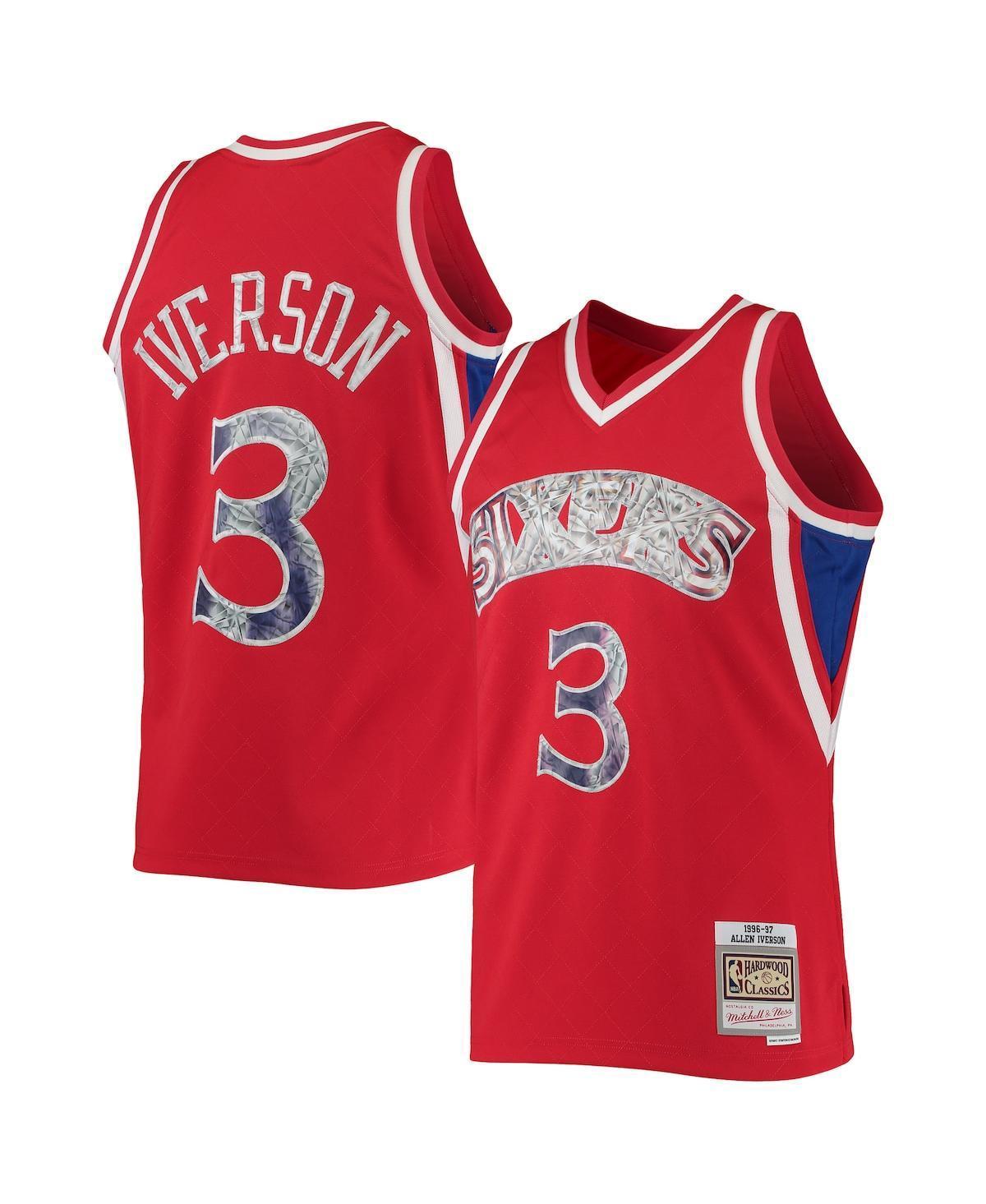 Mitchell & Ness Mens Philadelphia 76ers Mitchell & Ness 76ers 75th Anniversary Jersey - Mens Red/Multi Product Image