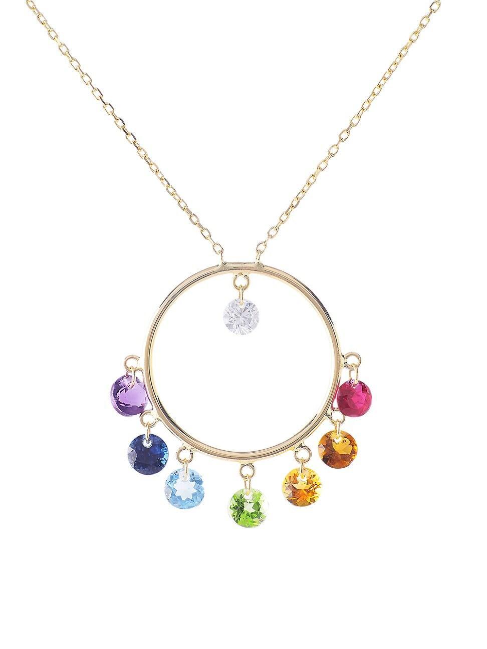 Womens Chakras 18K Yellow Gold & Multi-Stone Pendant Necklace Product Image