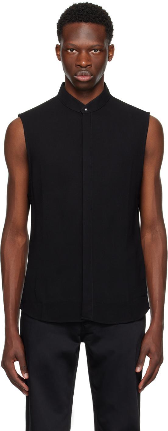 AMI ALEXANDRE MATTIUSSI Ami De Coeur-embroidery Sleeveless Shirt In Black Product Image