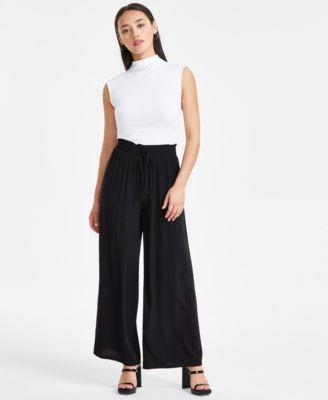 Petite Pull-On Wide-Leg Pants, Created for Macy's Product Image