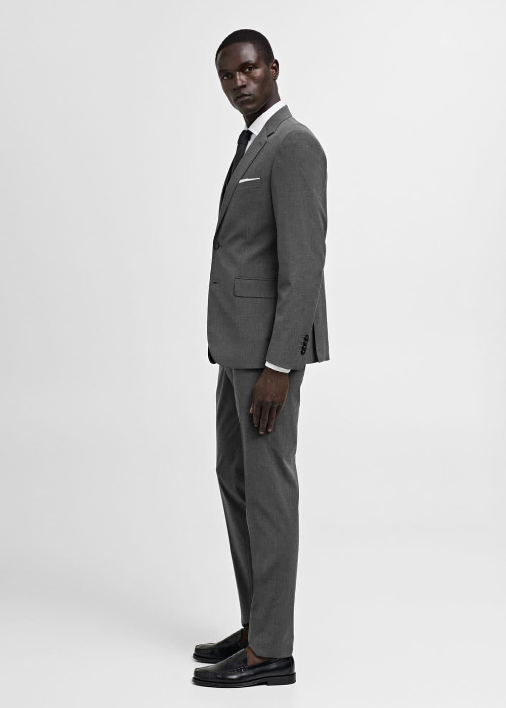 MANGO MAN - Stretch fabric slim-fit suit pants greyMen Product Image