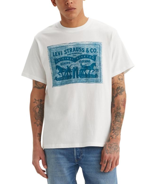 Levis Mens Relaxed-Fit Archival Two Horsepower Logo Graphic T-Shirt Product Image