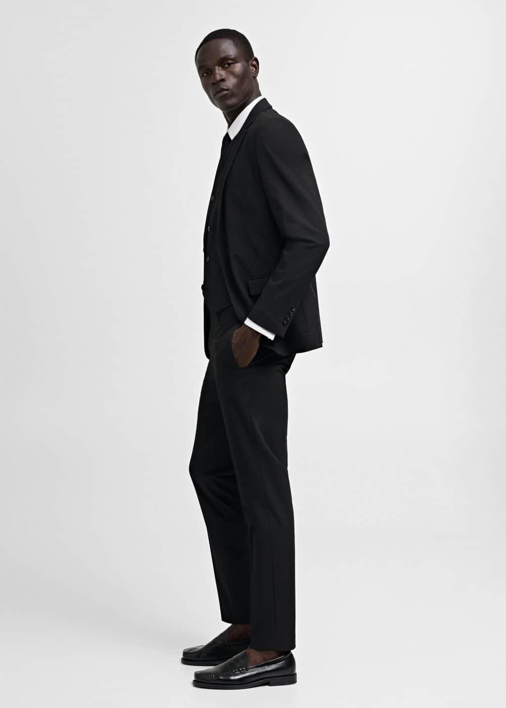 MANGO MAN - Stretch fabric super slim-fit suit pants blackMen Product Image