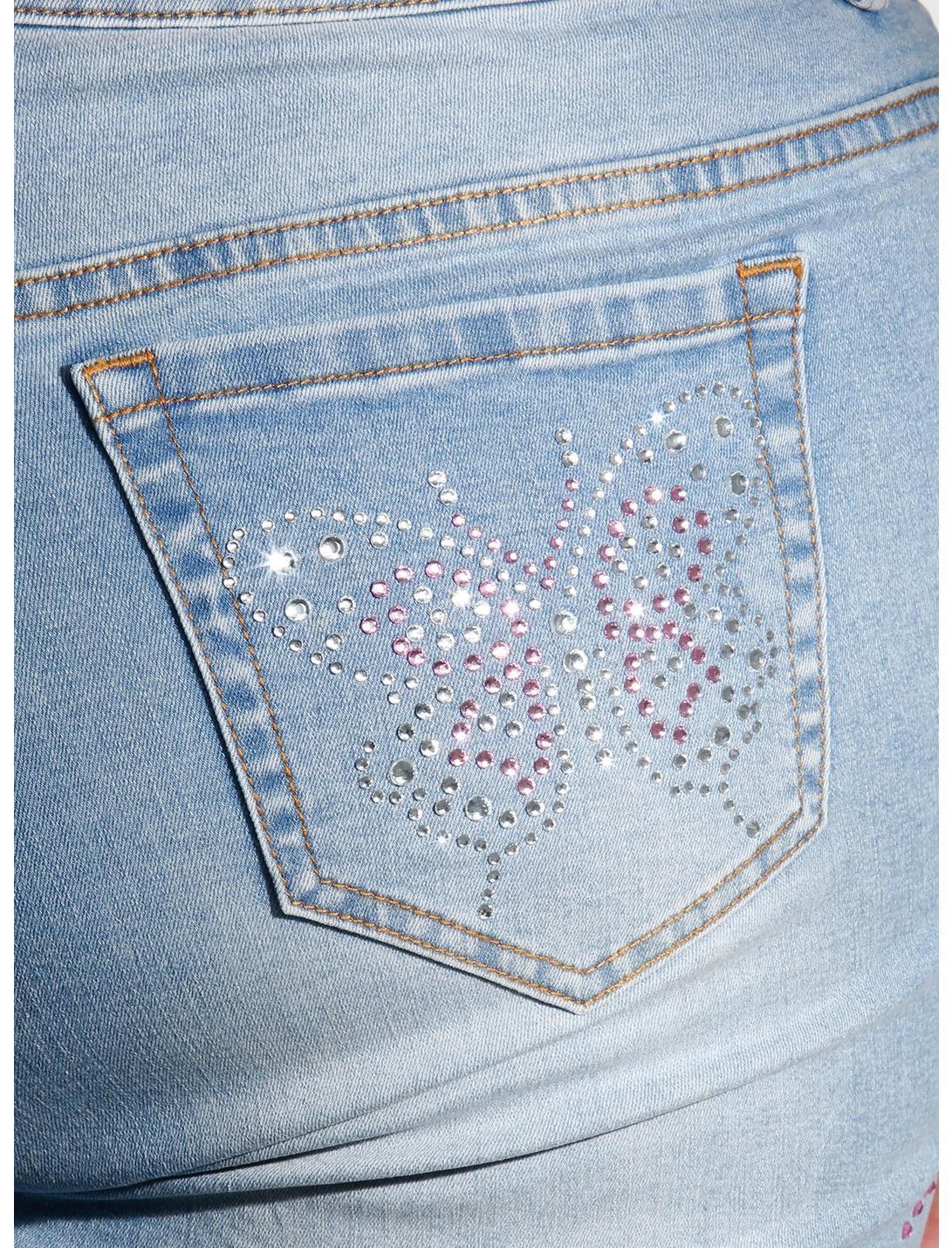 Sweet Society Pink Rhinestone Star Belt Low-Rise Jeans Plus Size Product Image