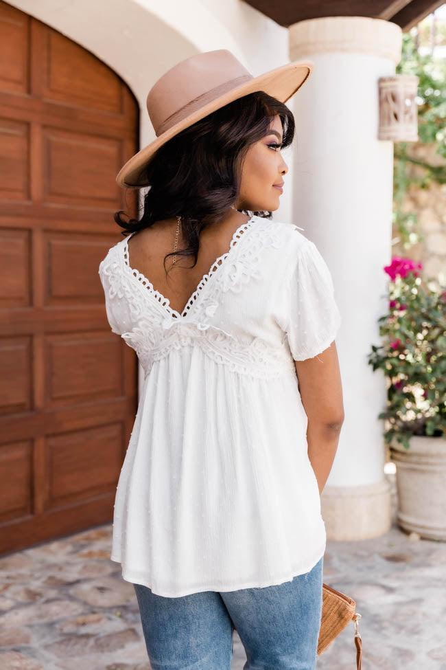 Boardwalk Beauty Lace Ivory Blouse FINAL SALE Product Image