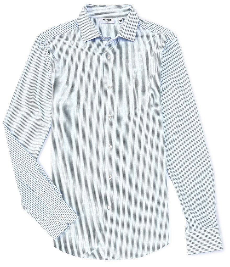 Murano Collezione Canclini Slim-Fit Dash Stripe Long-Sleeve Techno Woven Shirt Product Image