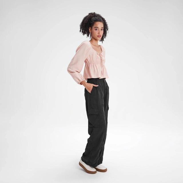 Womens High-Rise Straight Leg Cargo Pants - Wild Fable Black 2X Product Image