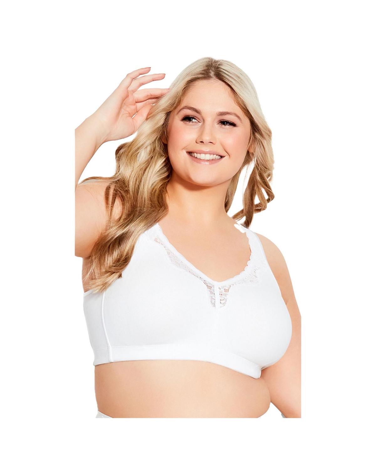 Avenue Womens Comfort Cotton Wire Free Lace Bra Product Image