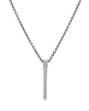 John Varvatos Mens Sterling Silver Artisan Hammered Nail Pendant Necklace, 24 Product Image