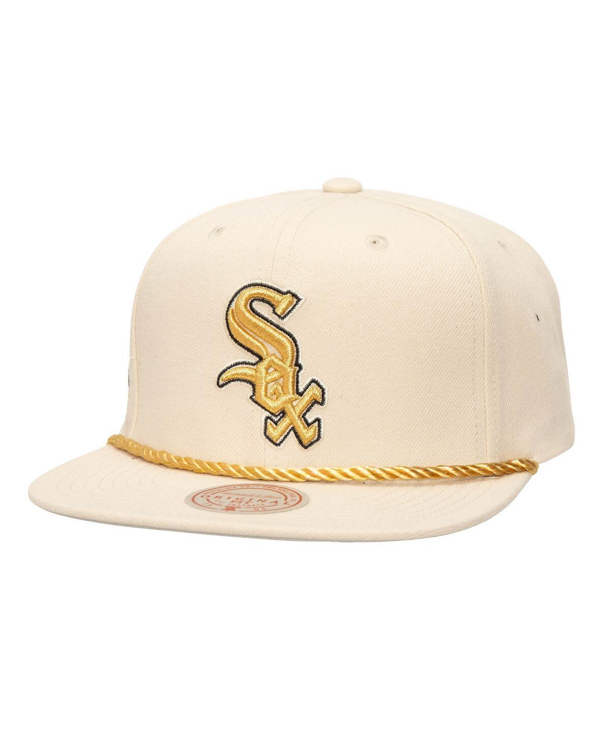 Mens Mitchell & Ness Cream Chicago White Sox Golden Ivory Snapback Hat Product Image