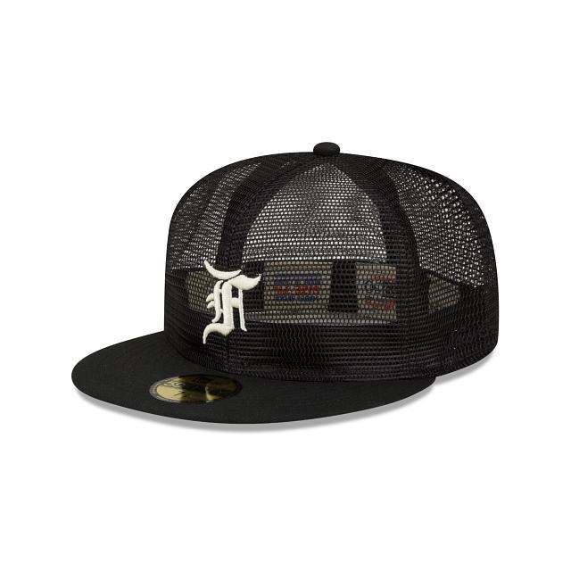 Fear of God Essential Full Mesh Black 59FIFTY Fitted Hat Male Product Image