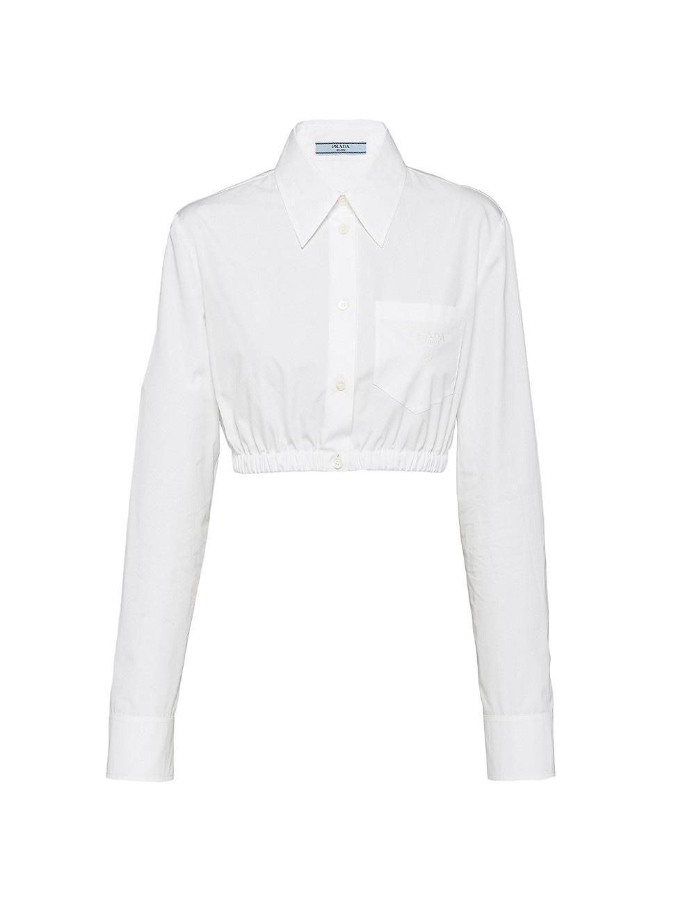 Womens Embroidered Poplin Shirt Product Image