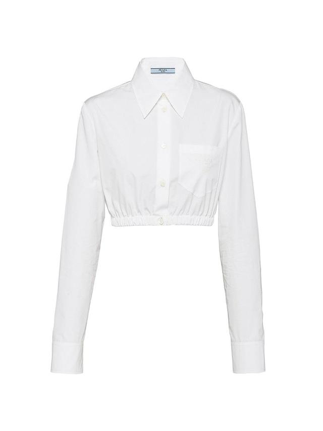 Womens Embroidered Poplin Shirt Product Image