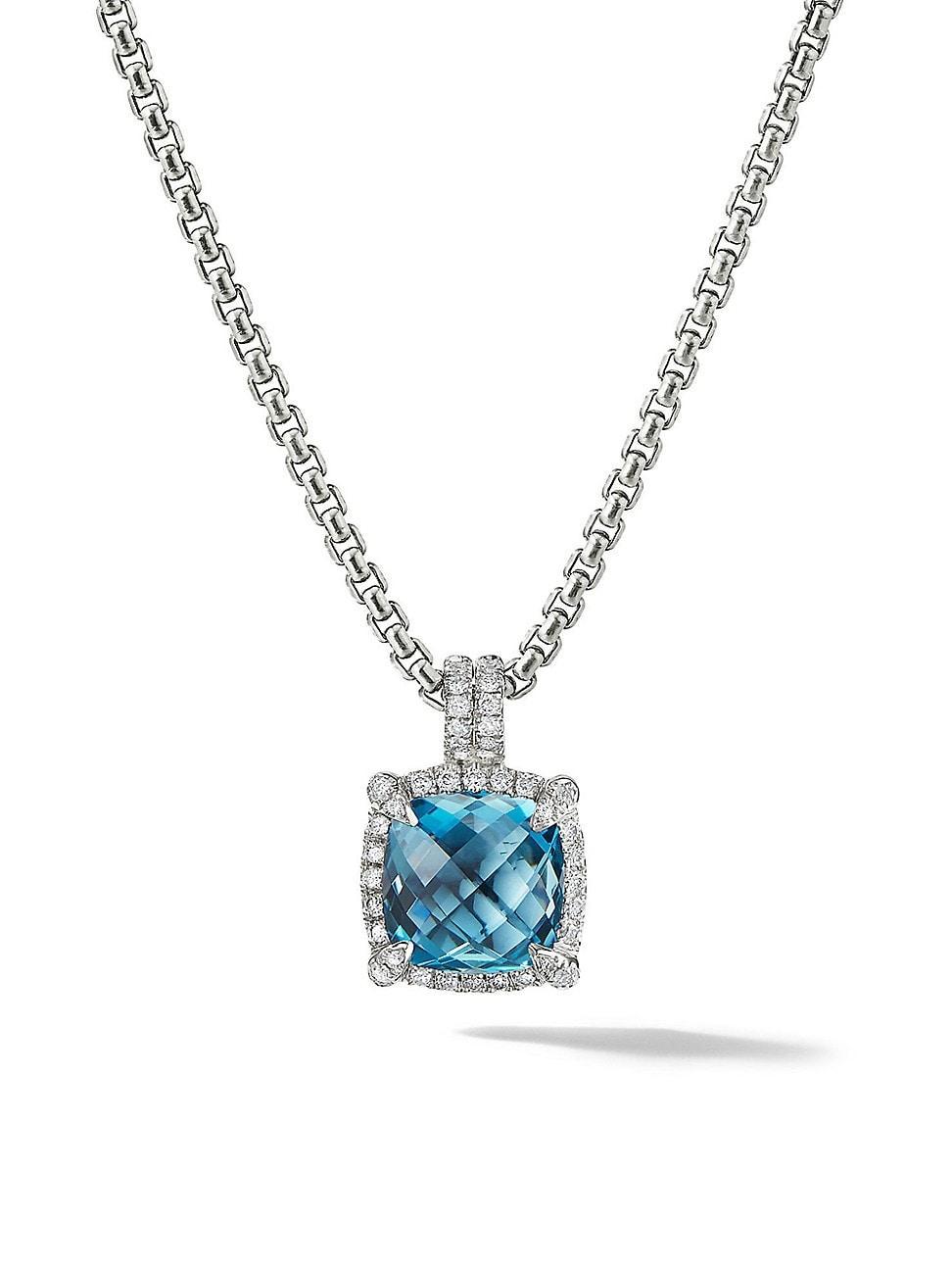 Womens Chatelaine Pav Bezel Pendant Necklace with Diamonds Product Image