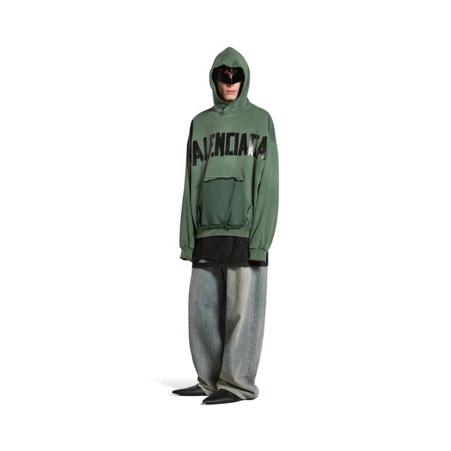 new tape type ripped pocket hoodie large fit Product Image