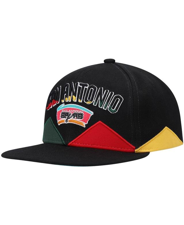 Mens Mitchell & Ness Black San Antonio Spurs Hardwood Classics Black History Month Snapback Hat Product Image