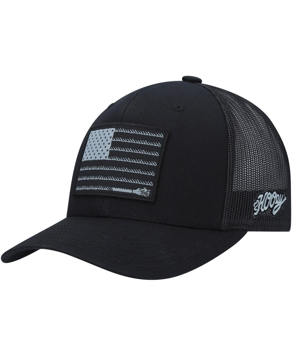 Mens Hooey Liberty Roper Trucker Adjustable Snapback Hat Black Product Image