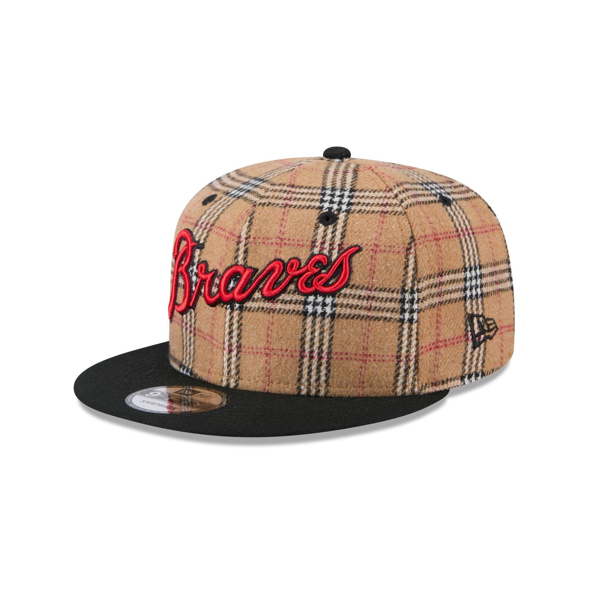 Atlanta Braves Tan Tartan 9FIFTY Snapback Hat Male Product Image