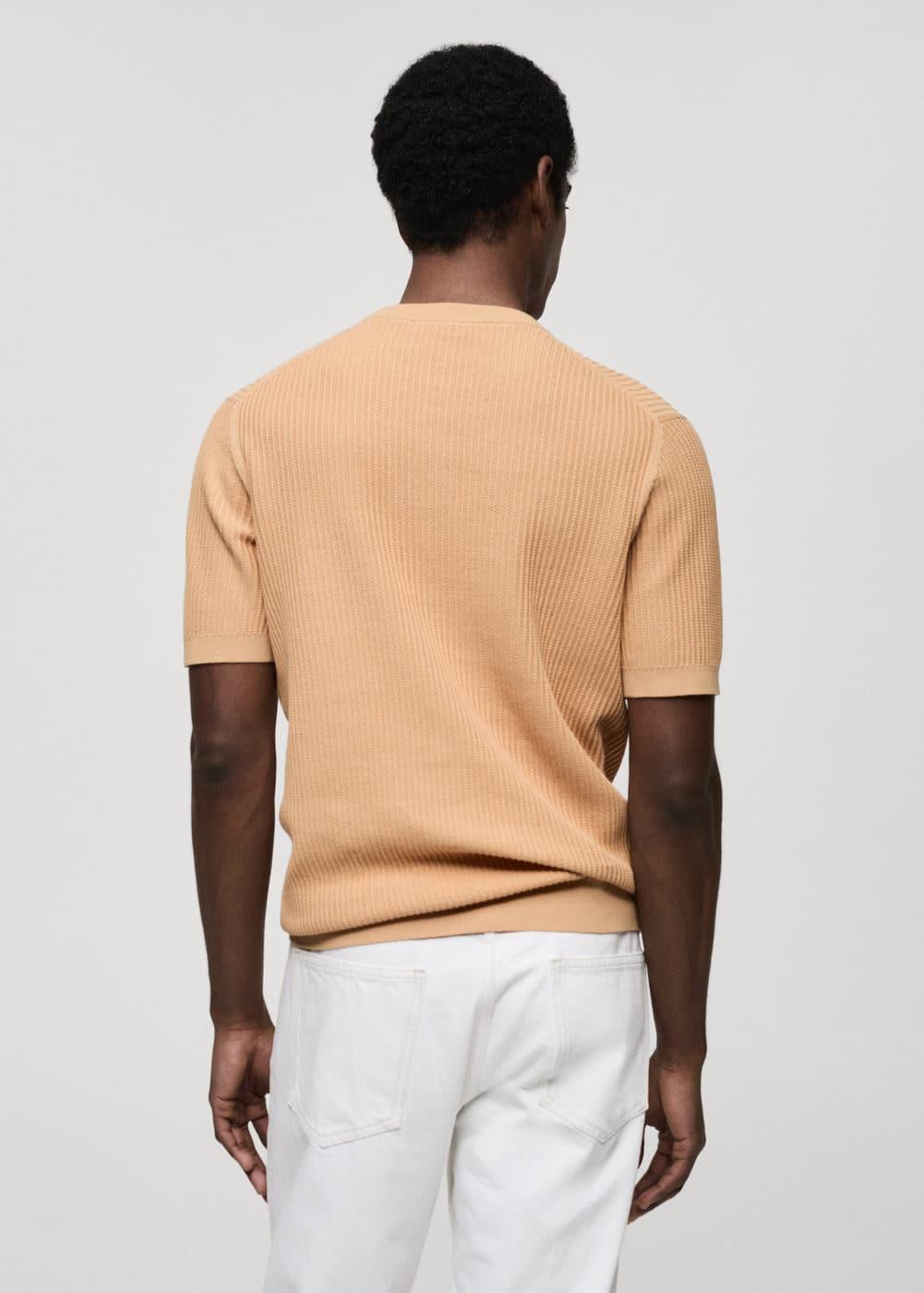 Ribbed  knit t-shirt - Men | MANGO USA Product Image