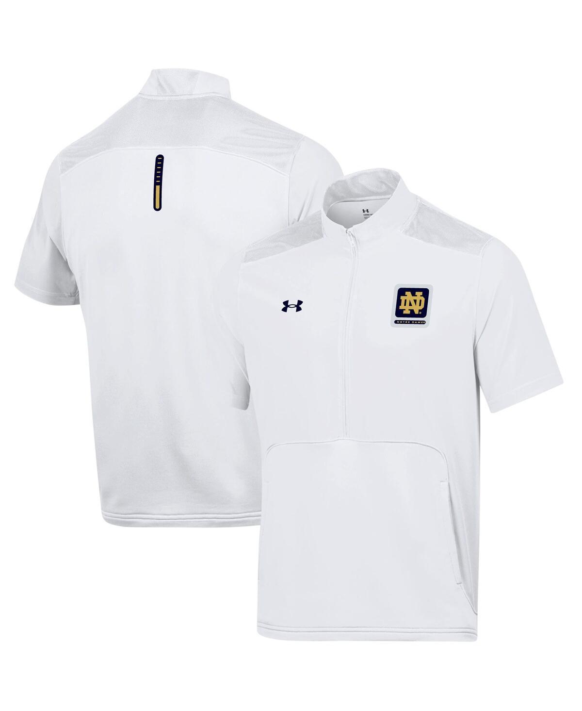 Mens Under Armour White Notre Dame Fighting Irish Motivate Half-Zip Jacket Product Image