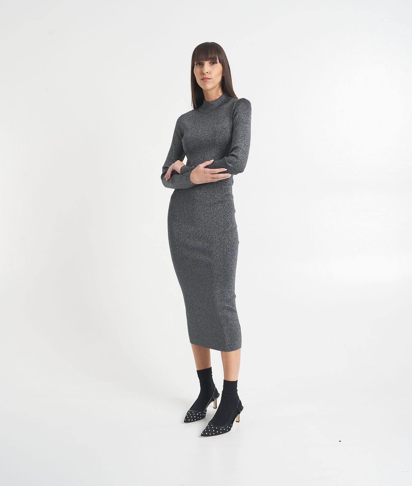 Stretch knit dress with glitter Product Image