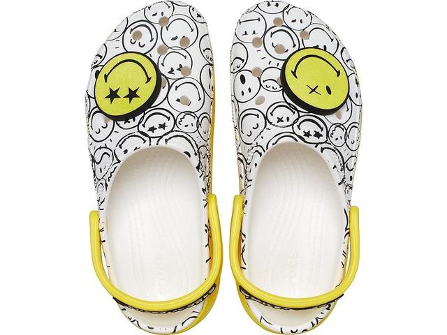 Crocs Zappos Print Lab: SmileyWorld(r) Classic Platform Clog (White Women's Clog Shoes Product Image