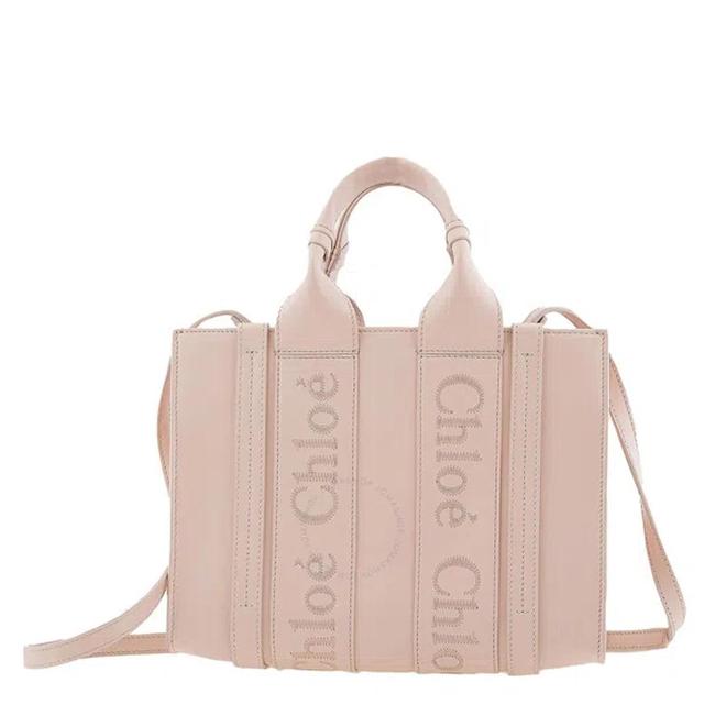 Chloe Ladies Cement Pink Small Woody Tote Bag Product Image