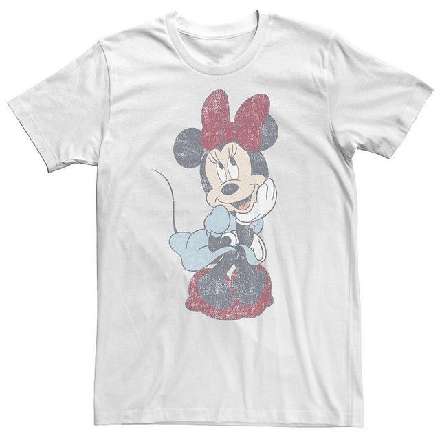 Big & Tall Disney Mickey Mouse And Friends Minnie Mouse Faded Portrait Tee, Mens White Product Image