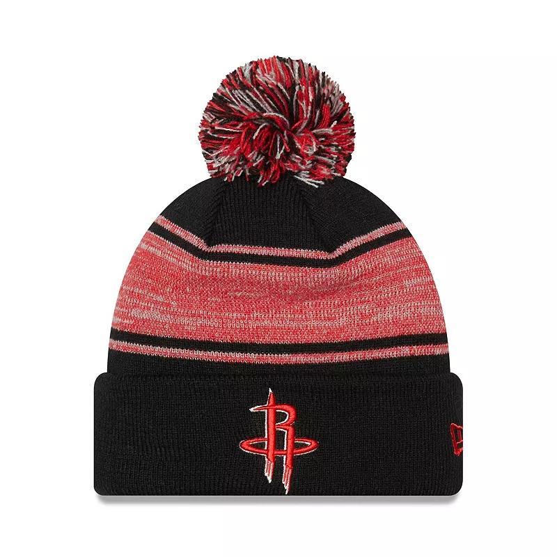 Mens New Era Houston Rockets Chilled Cuffed Knit Hat with Pom Product Image