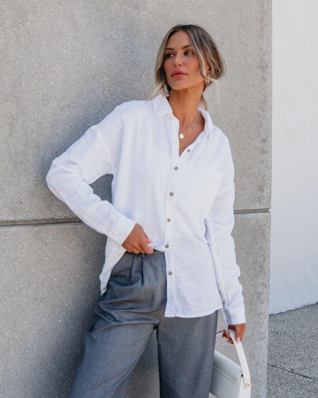 White Button Down Shirt - FINAL SALE Product Image