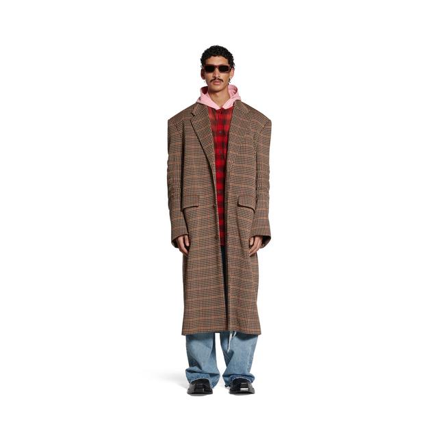 Tailored Knitted Coat in Beige Product Image