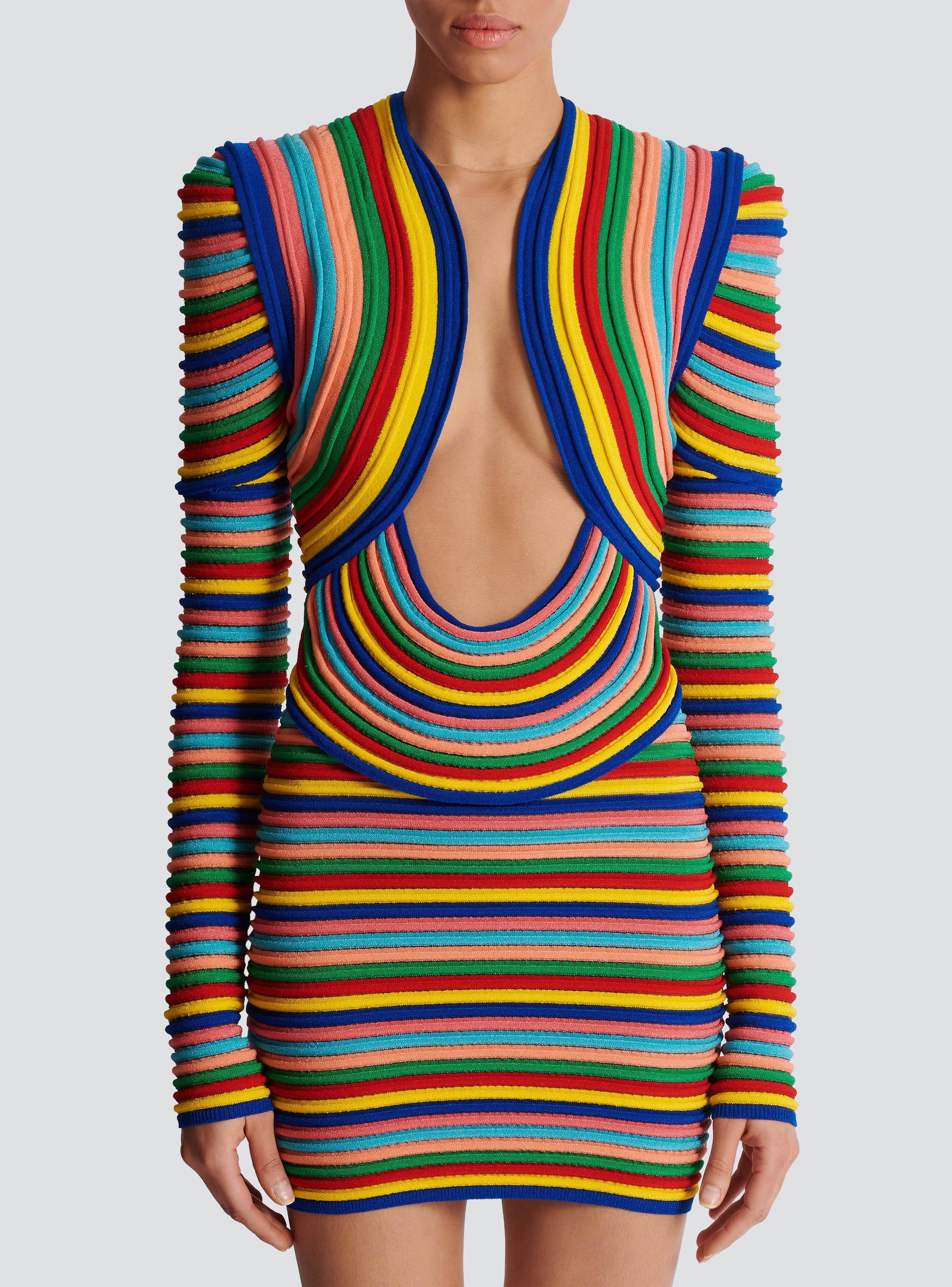 Short dress in multicoloured rolled knit Product Image