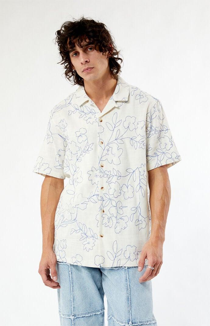 Men's Embroidered Floral Camp Shirt Product Image