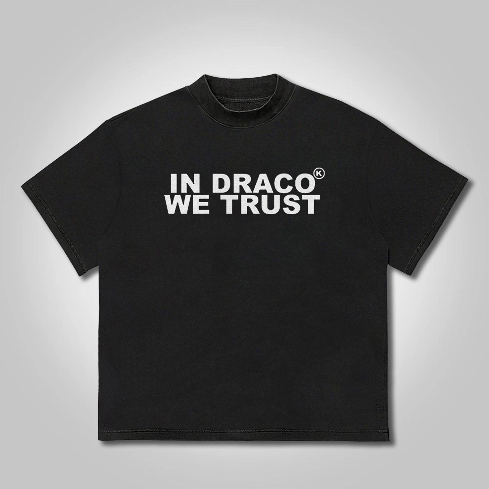 Vintage In Draco We Trust Graphic Cotton T-Shirt Product Image