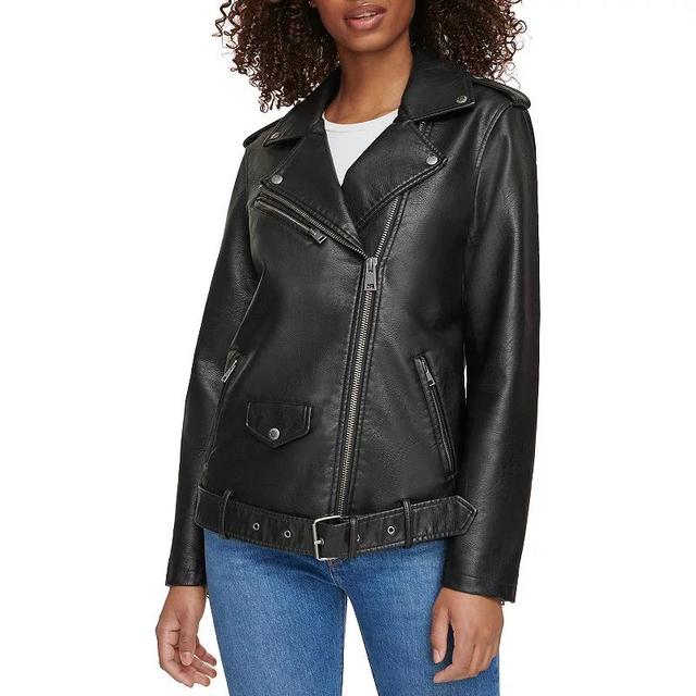 levis Longline Belted Faux Leather Moto Jacket Product Image