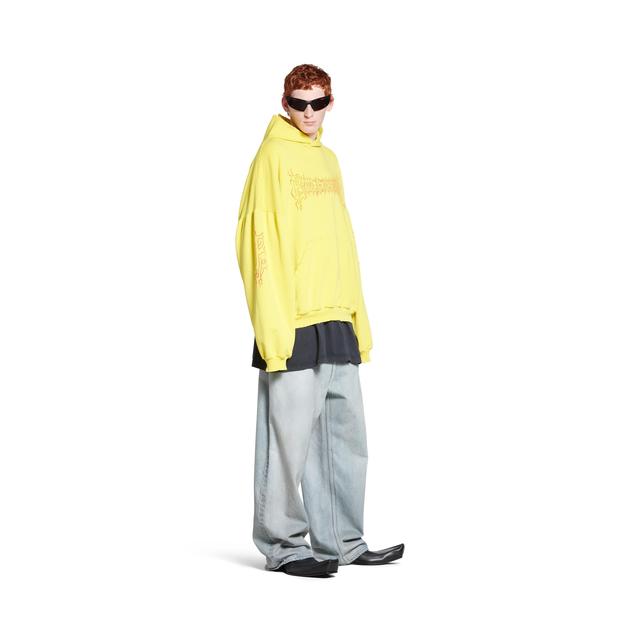 Darkwave Round Hoodie Oversized in Yellow/red Product Image