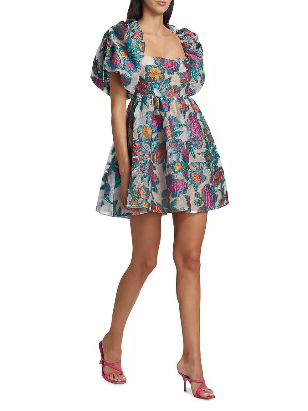 Vespera Floral Jacquard Minidress Product Image